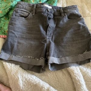 Gray denim shorts